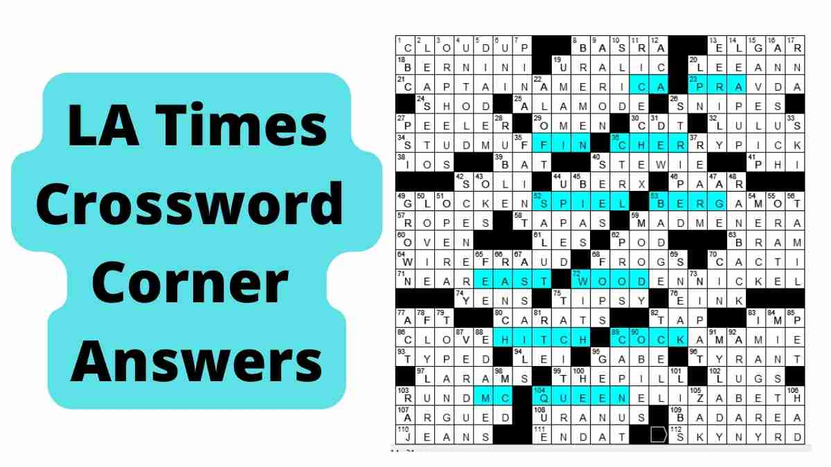 LA Times Crossword Corner Answers April 2024