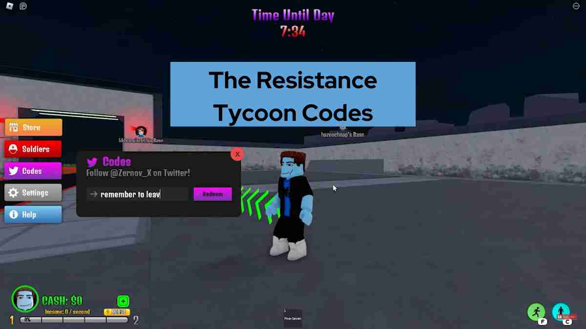 The Resistance Tycoon Codes (January 2024) New Release Codes