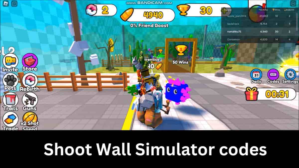Shoot Wall Simulator codes (January 2024)